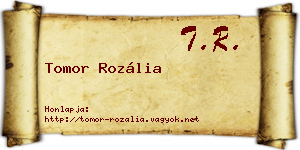 Tomor Rozália névjegykártya